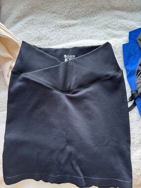 Ribbed Pencil Skirt - Charcoal Gray